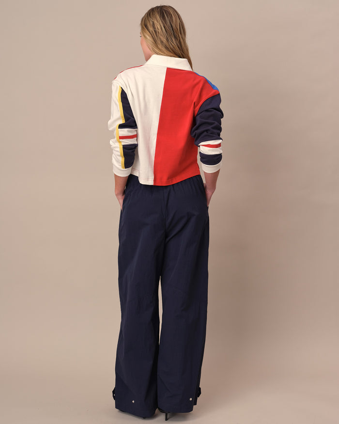 Cropped Color Block Rugby Primary Colorblock