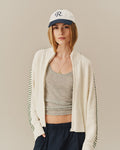 Cropped Zip Through Sweater White
