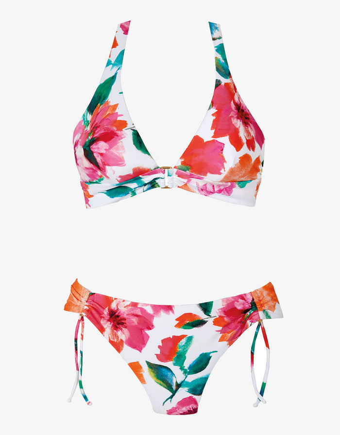 Roidal Dahlia Halter Bikini Set - Pink Floral - Simply Beach UK