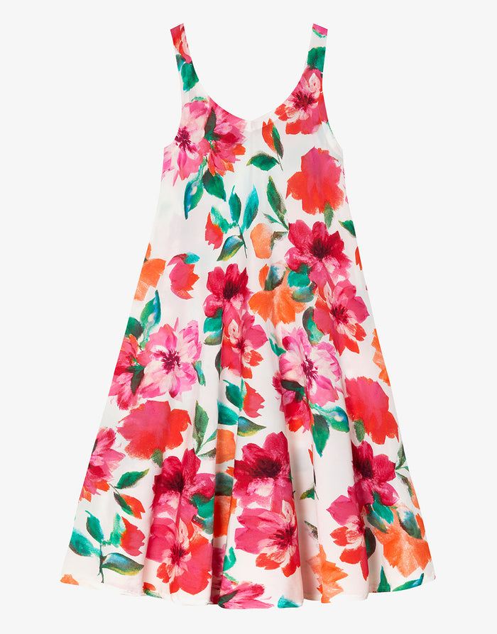 Roidal Dahlia Midi Beach Dress - Pink Floral - Simply Beach UK