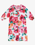 Roidal Dahlia Midi Beach Shirt - Pink Floral - Simply Beach UK