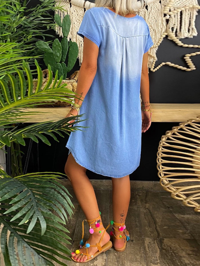 Denim Casual Short Sleeve Dress
