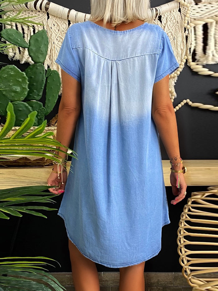 Denim Casual Short Sleeve Dress