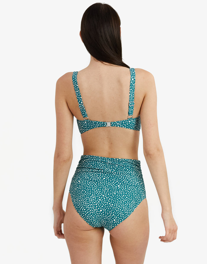 Ditsy Dots Chara Bikini Pant - Deep Jungle - Simply Beach UK