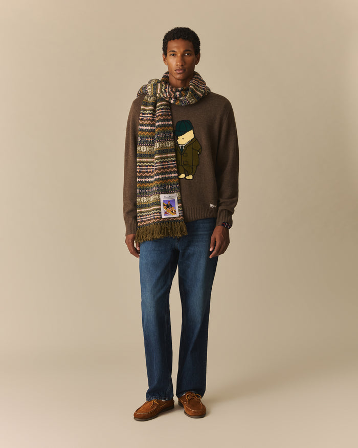Donegal Fair Isle Scarf Green