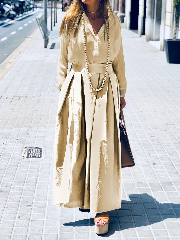 Elegant Fashion Loose Shirt Skirt Suit