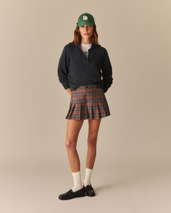 Elsa Ivy Plaid Pleated Skirt Multi-Color Multi-Color / XL