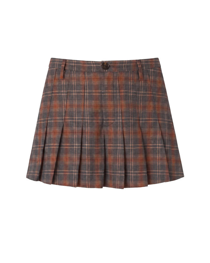 Elsa Ivy Plaid Pleated Skirt Multi-Color Multi-Color / XL