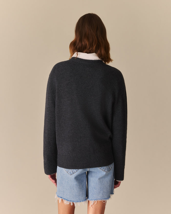 Emily Cashmere Terrier Sweater Heather Gray Heather Gray / XL