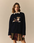 Emily Cotton Terrier Sweater Navy Navy / XL