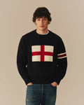 England Flag Crewneck Sweater Navy