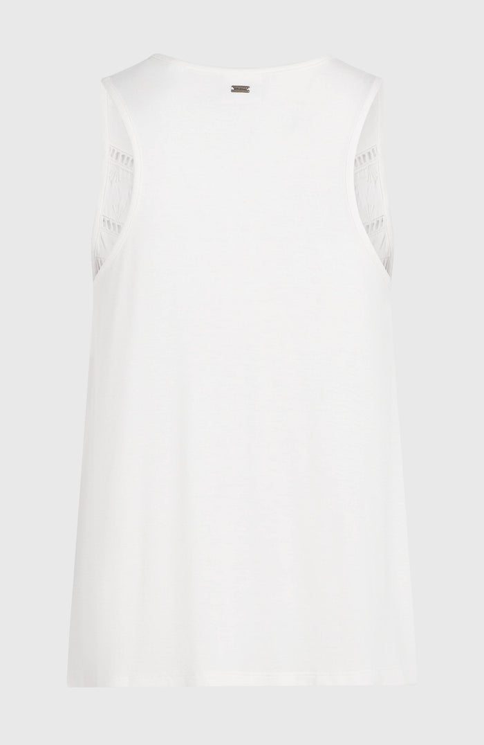 Essentials Tokeena Embroidery Tank | Snow White