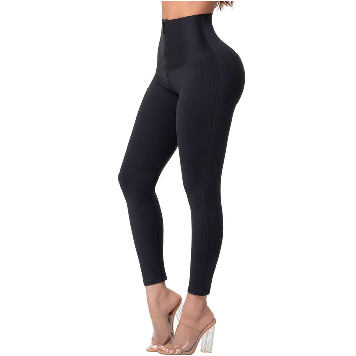 Fajas Salome High-Waist Control Leggings with Front Zipper Butt-Lift & Tummy Control