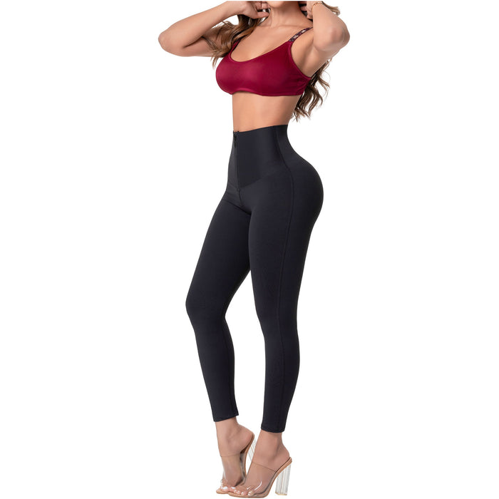 Fajas Salome High-Waist Control Leggings with Front Zipper Butt-Lift & Tummy Control