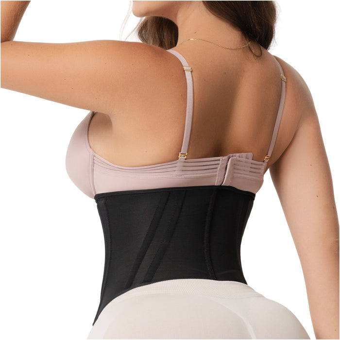 Fajas Salome Hourglass Waist Cincher 15-Bone High Compression Faja Abdominal Smoothing Zipper Corset