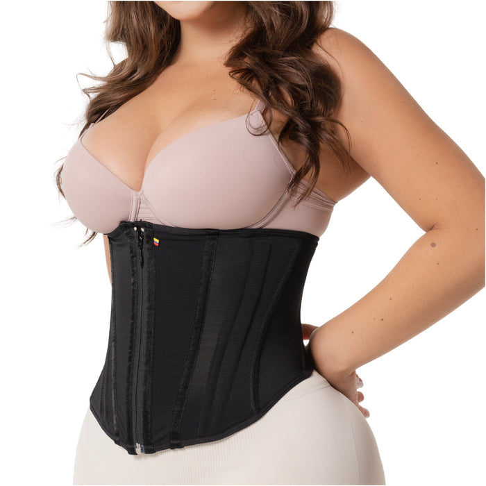 Fajas Salome Hourglass Waist Cincher 15-Bone High Compression Faja Abdominal Smoothing Zipper Corset