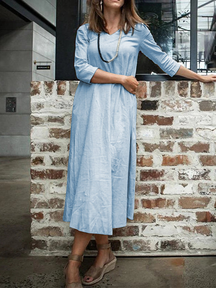Fashion Casual Long Sleeve Maxi Dress