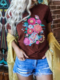 Fashion Casual Printed Round Neck T-shirt