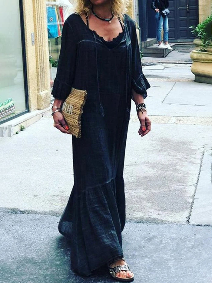 Fashion Casual Ruffled Sleeve Dress
