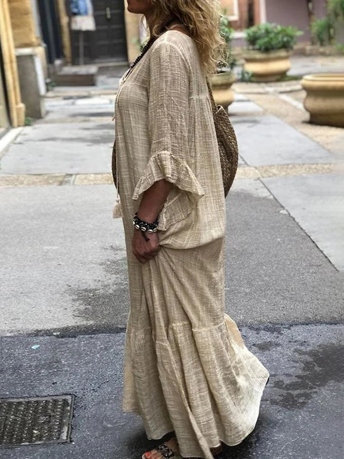 Fashion Casual Ruffled Sleeve Dress