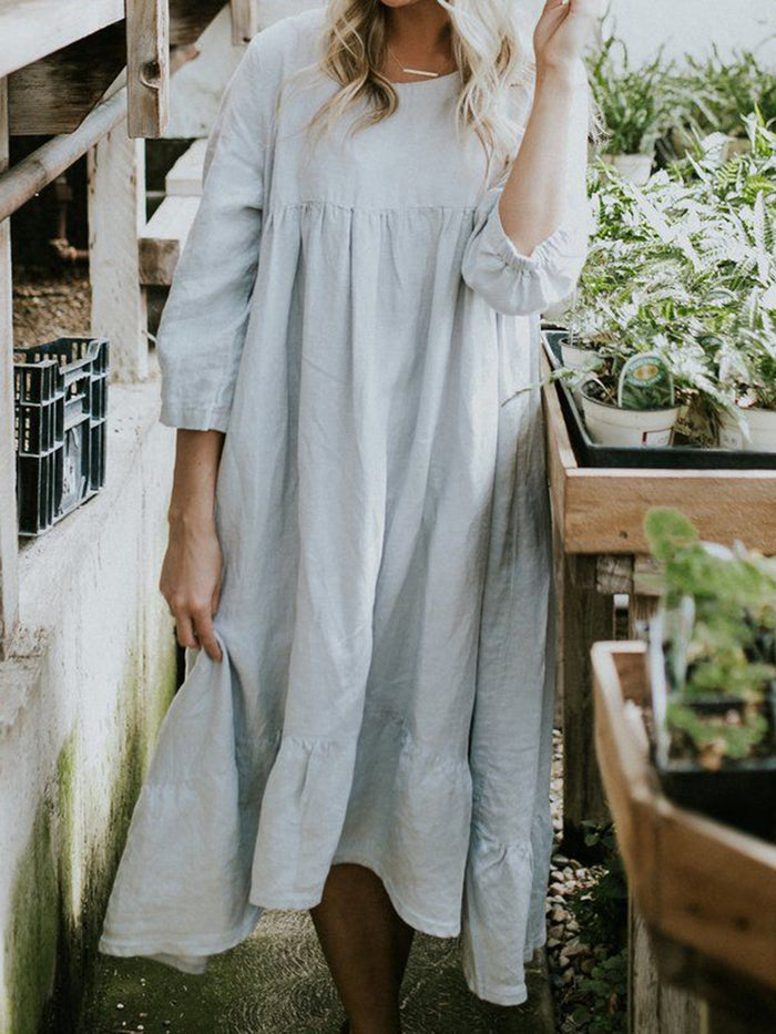Fashion Casual Solid Color Midi Dress