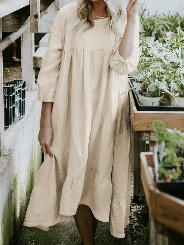 Fashion Casual Solid Color Midi Dress