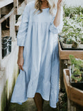 Fashion Casual Solid Color Midi Dress