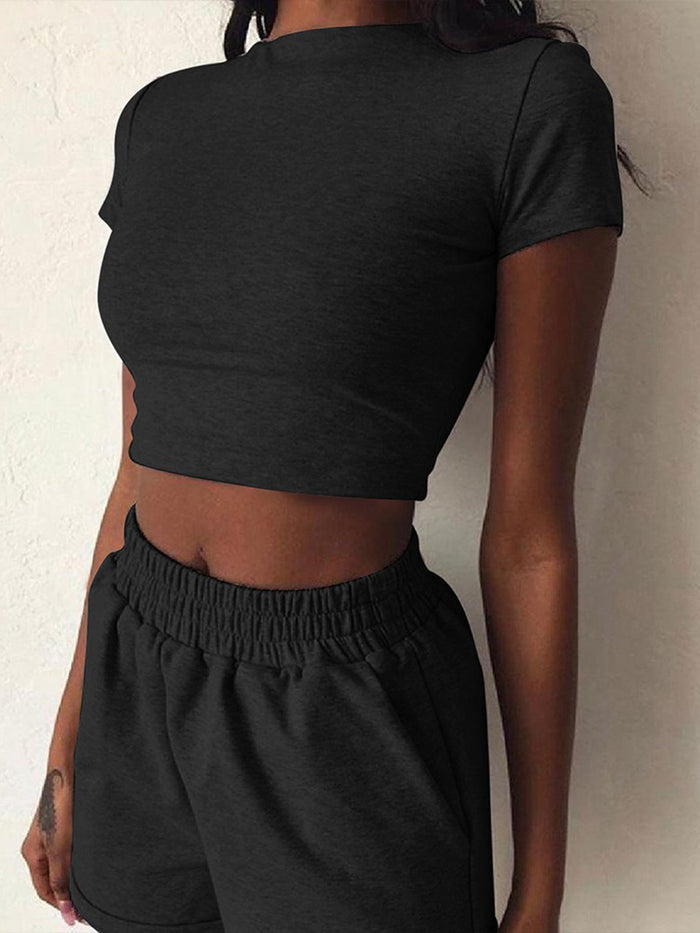 Fashion Casual Solid Color Sexy Two-piece Suit