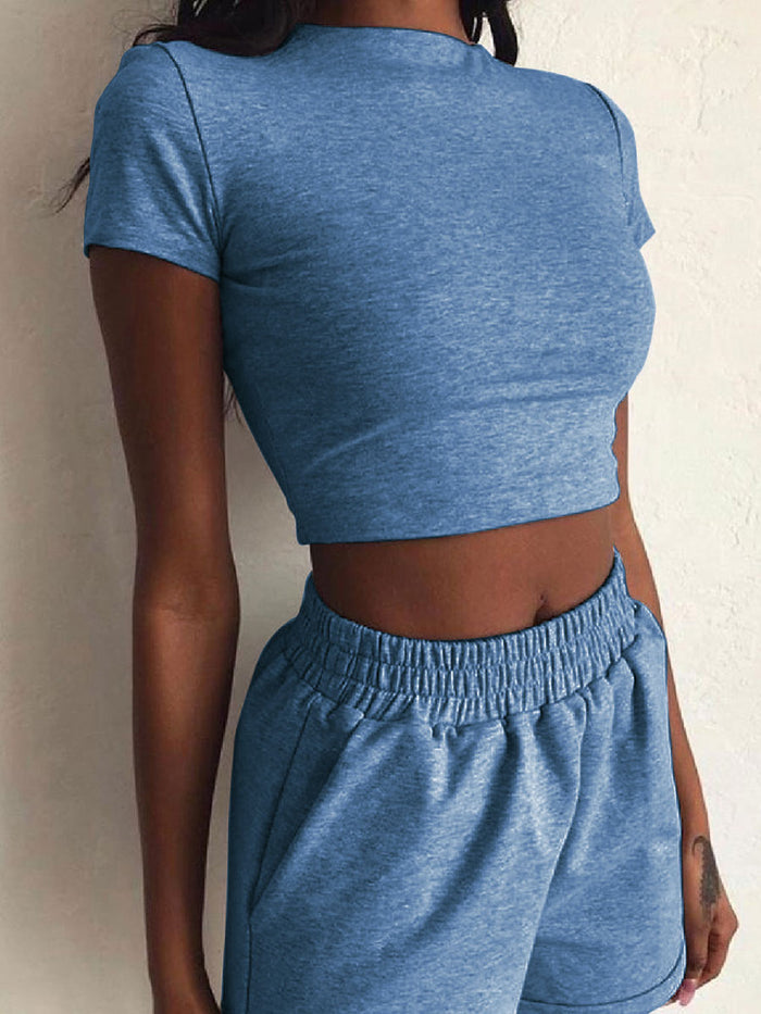 Fashion Casual Solid Color Sexy Two-piece Suit