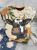Fashion Creative Printed Short Sleeve Casual T-shirt