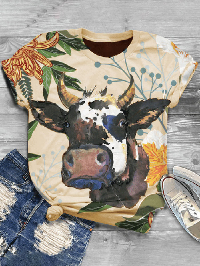 Fashion Creative Printed Short Sleeve Casual T-shirt