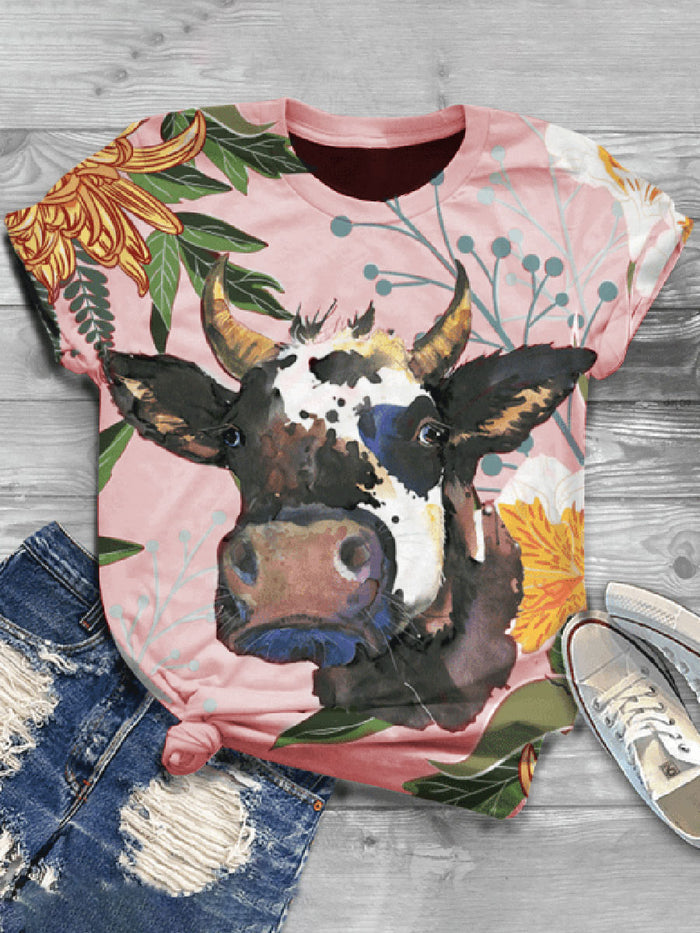 Fashion Creative Printed Short Sleeve Casual T-shirt