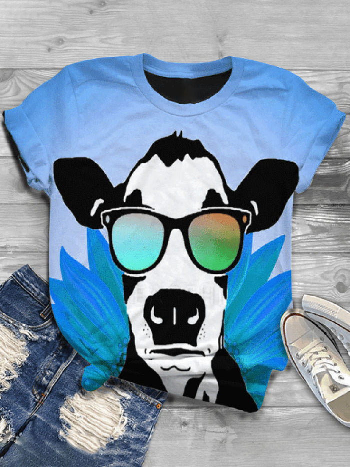 Fashion Printed Short Sleeve Casual T-shirt