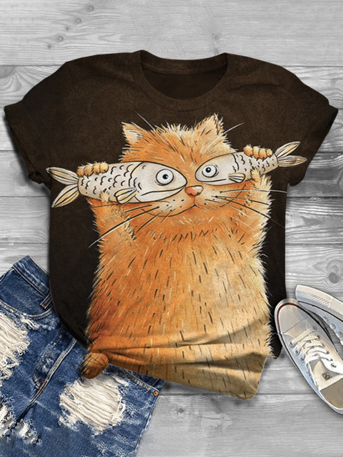 Fashion Printed Short Sleeve Casual T-shirt