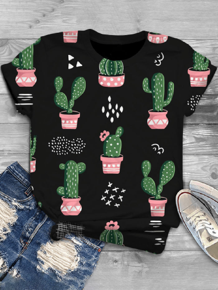 Fashion Printed Short Sleeve Casual T-shirt