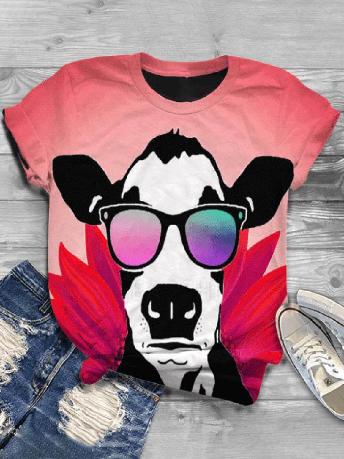 Fashion Printed Short Sleeve Casual T-shirt