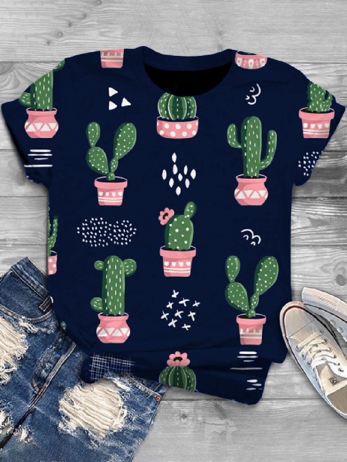 Fashion Printed Short Sleeve Casual T-shirt