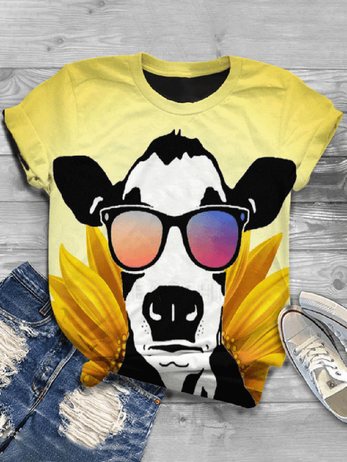 Fashion Printed Short Sleeve Casual T-shirt
