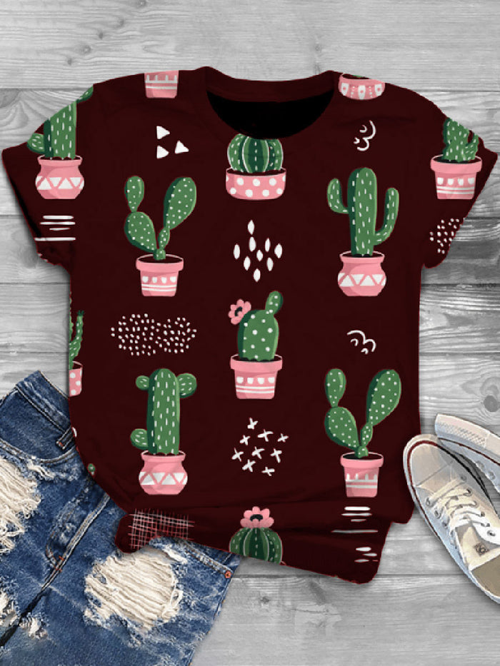 Fashion Printed Short Sleeve Casual T-shirt