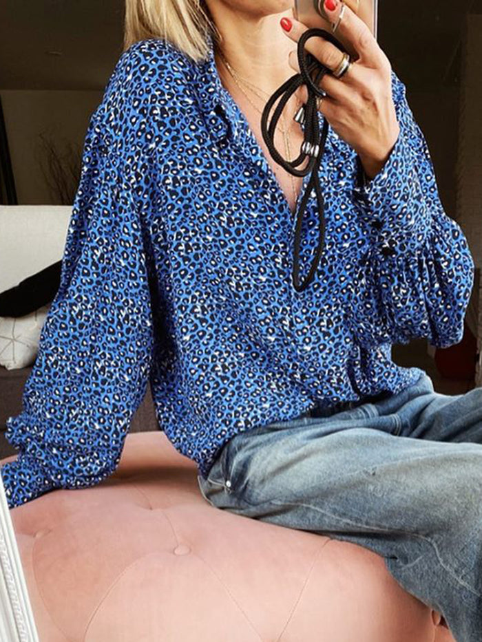 Fashion Vintage Leopard Print Shirt