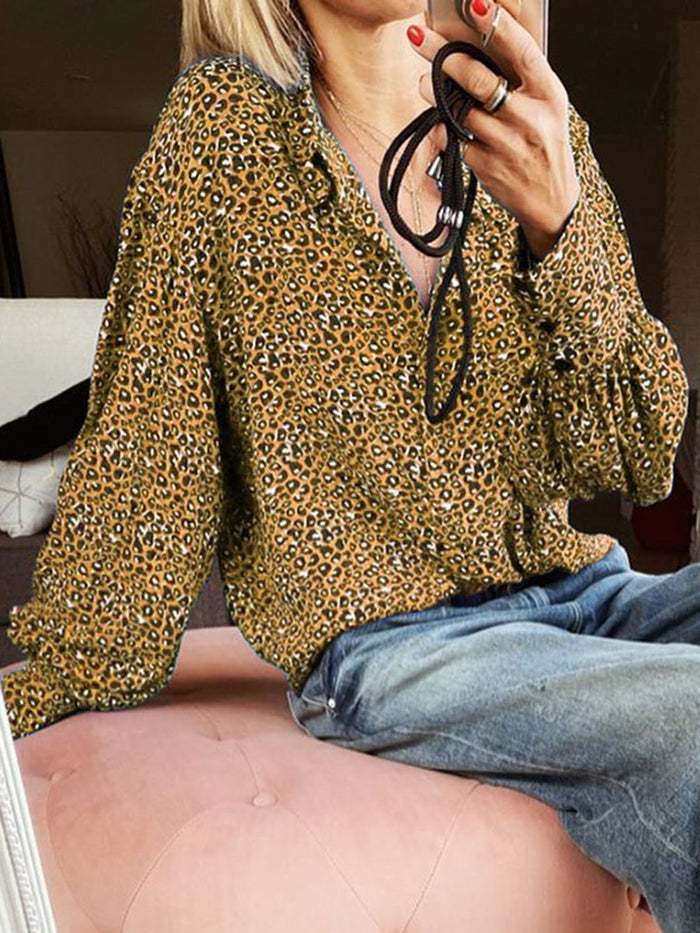 Fashion Vintage Leopard Print Shirt