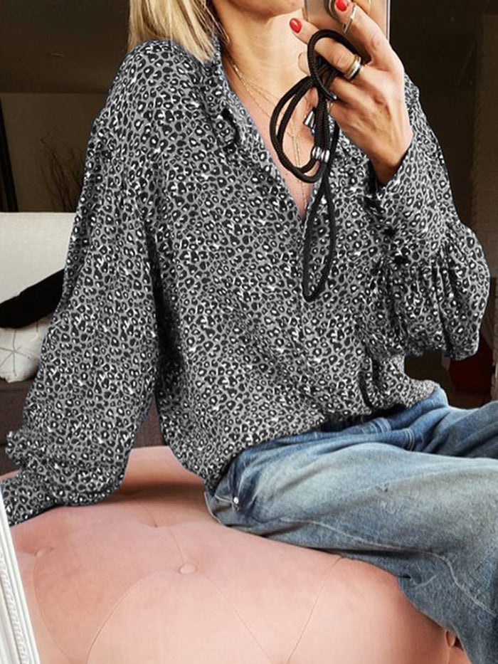 Fashion Vintage Leopard Print Shirt