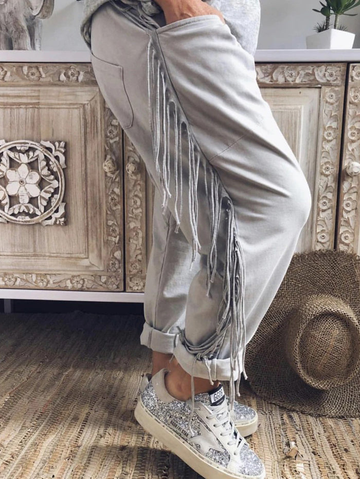 Fashion Women Fringe Trousers