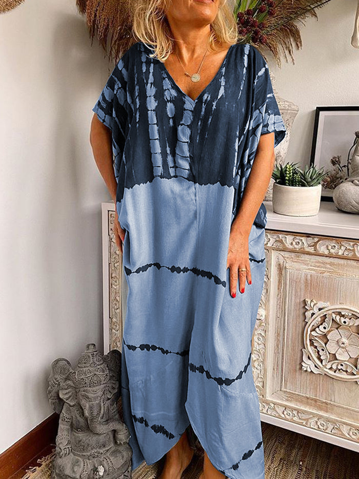 Fashionable Casual Bohemian Tie-dye Print Dress