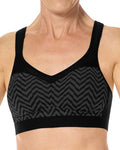 Final Sale Clearance Amoena Jolie Wire-Free Sports Bra - Black / Grey