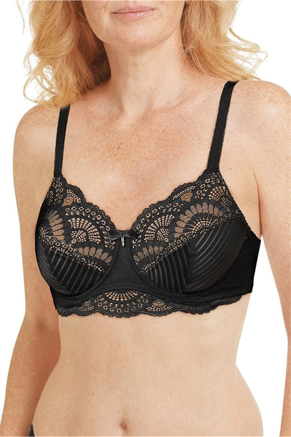 Final Sale Clearance Amoena Karolina Underwire Bra - Black / Sand