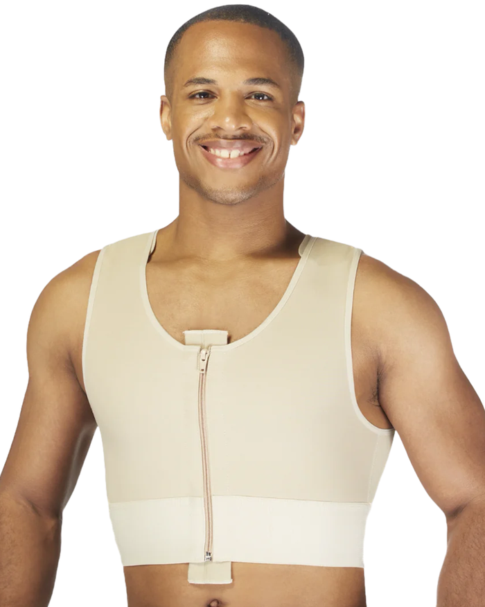 Final Sale Clearance Clearpoint Medical Men’s Shapewear Zippered Short Vest - 784