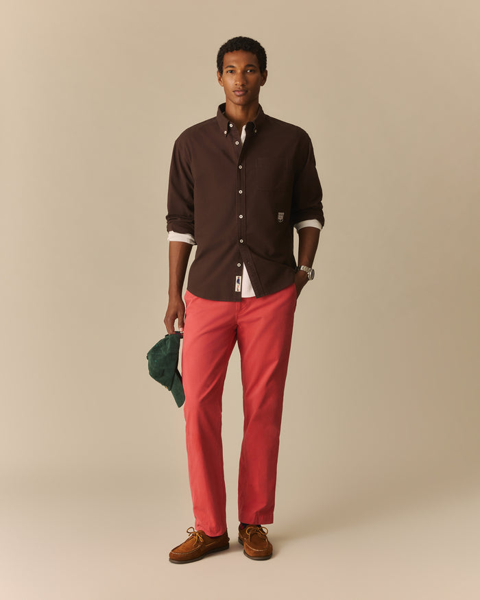 Franklin Relaxed Garment Dyed Oxford Shirt Dark Brown Dark Brown / XL