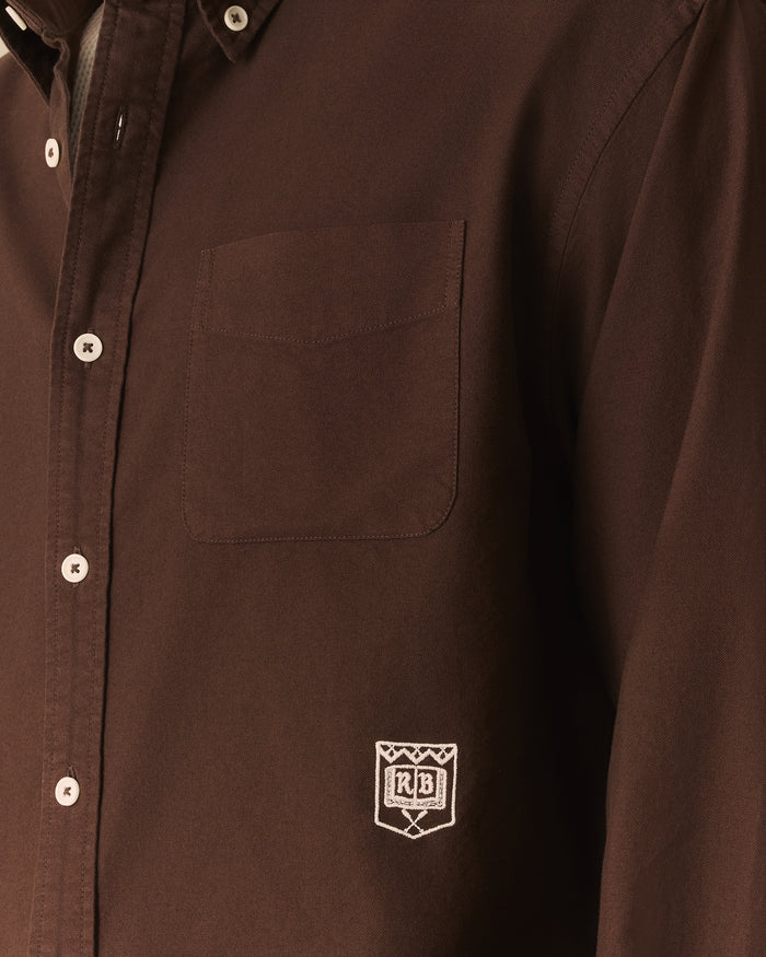 Franklin Relaxed Garment Dyed Oxford Shirt Dark Brown Dark Brown / XL