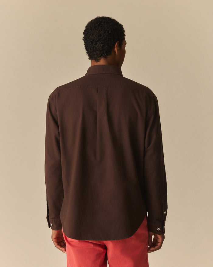 Franklin Relaxed Garment Dyed Oxford Shirt Dark Brown Dark Brown / XL